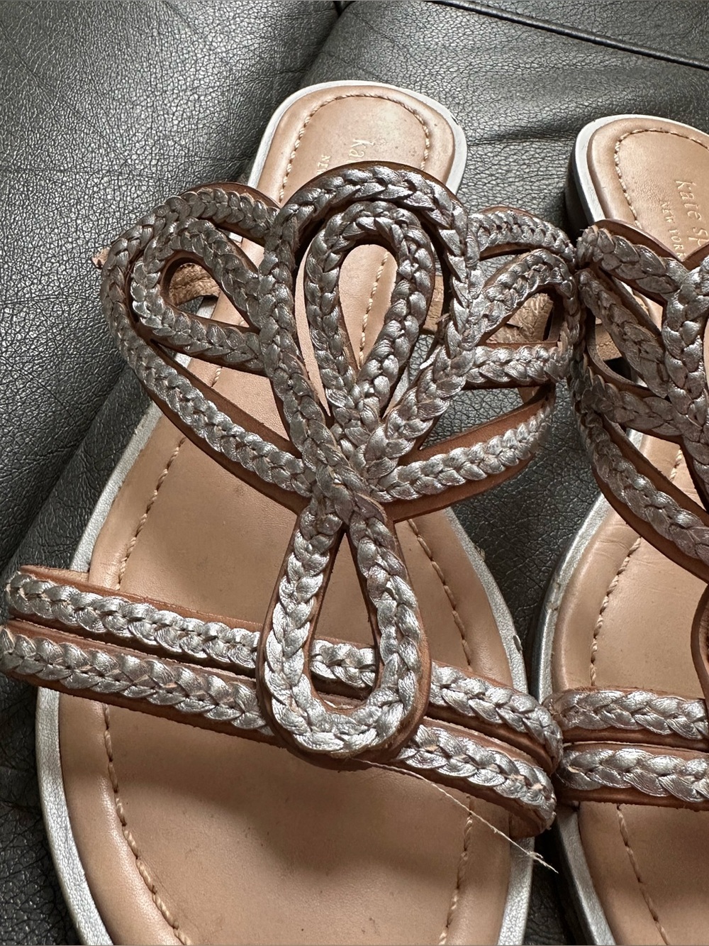 KATE SPADE NEW YORK Women's Gold Woven Leather Ablis Sandal - Picture 3 of 5